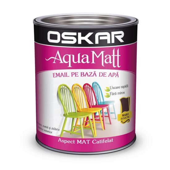 Vopsea pe baza de apa Oskar Aqua Matt, pentru interior exterior, maro eclectic 2.5L