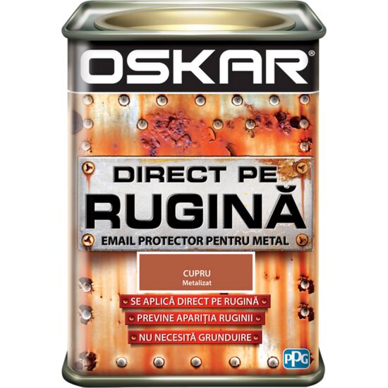 Email anticoroziv OSKAR Direct pe Rugină, cupru metalizat 0,5 L