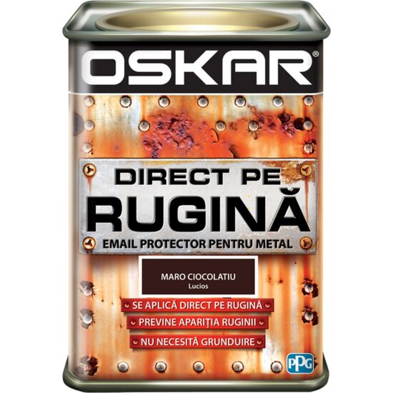 Email anticoroziv OSKAR Direct pe Rugină, maro ciocolatiu lucios 0,5 L