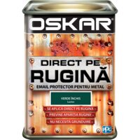 Email anticoroziv OSKAR Direct pe Rugină, verde inchis lucios 0,5 L