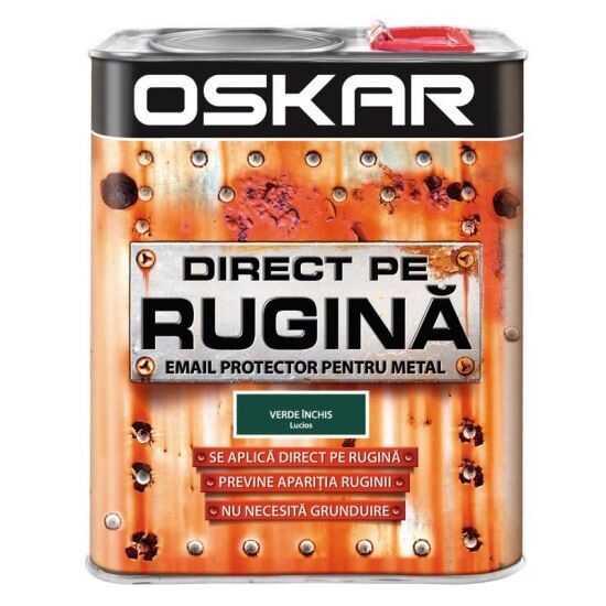 Vopsea Oskar Direct pe Rugina Email VERDE inchis lucios 2.5L