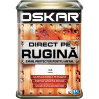 Email anticoroziv OSKAR Direct pe Rugină, alb lucios 0,5 L