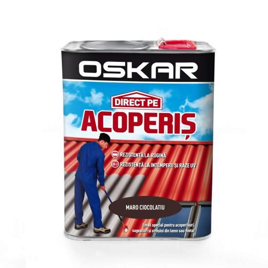 Vopsea alchidica Oskar Direct pe Acoperis maro ciocolatiu 2.5L