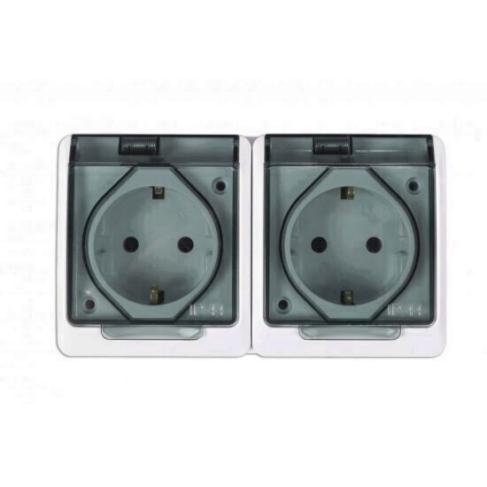 Priza dubla C.P. capac ceramica IP55 ELCO EL0004871