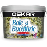 Vopsea lavabilă de interior OSKAR pentru baie și bucătărie, alb, 2,5 L