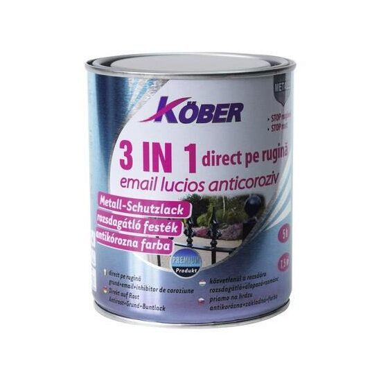 Vopsea alchidica verde Kober direct pe rugina 3 in 1 0.75 L