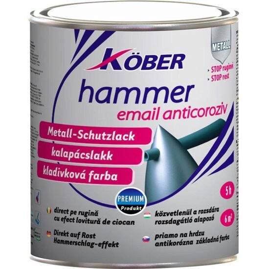 Vopsea alchidica brun Kober Hammer lovitura de ciocan 0.75 L
