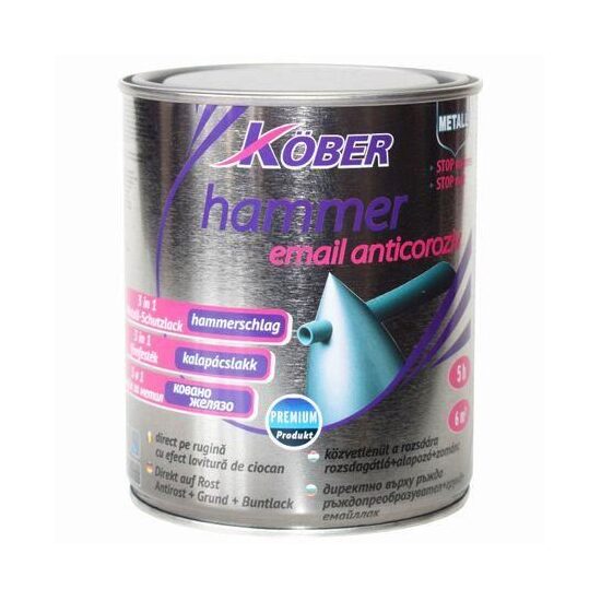 Vopsea alchidica neagra Kober Hammer lovitura de ciocan 0.75 L