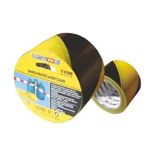 Banda avertizare galben/negru 75 mm x 100M LUMYTOOLS LT07800