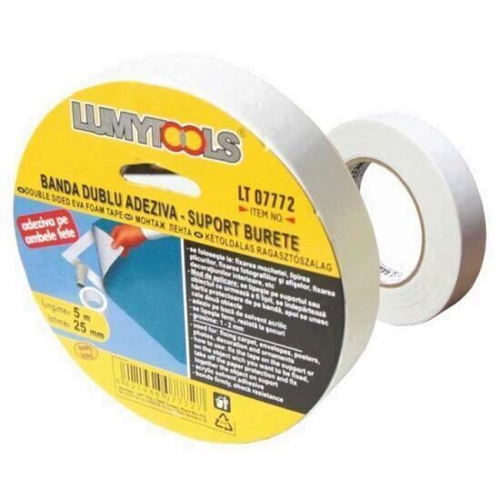 Banda dublu adeziva, suport burete 25 mm x 5M LUMYTOOLS LT07772
