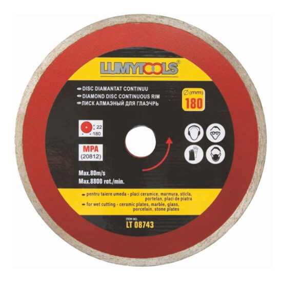 Disc diamantat pentru tăiere și prelucrare, continuu 200 × 25,4 × 2,5 mm profi, tăiere umeda LT08746
