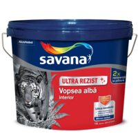 Vopsea superlavabilă pentru interior Savana Ultrarezist, superalb, 15 L