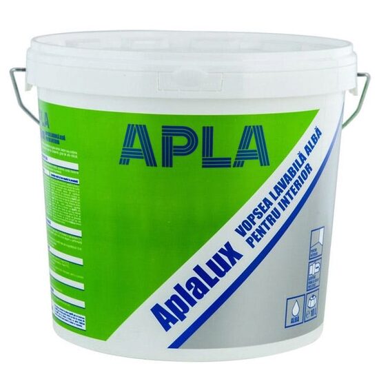 Vopsea superlavabilă pentru interior AplaLux, alb, putere mare de acoperire, 10 L
