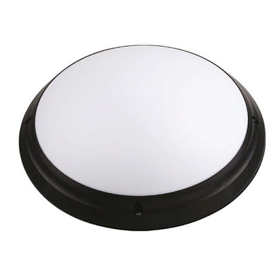 Plafoniera exterior Aqua Opal, IP65, 1X E27 cu bec LED inclus, cod 400.010.105, Alb / Negru