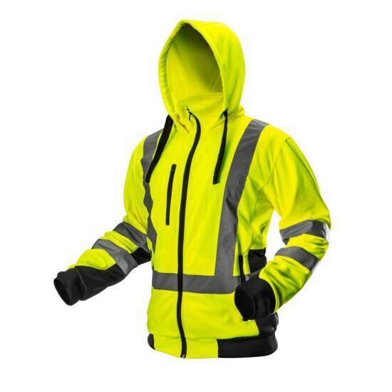 Bluza polar cu gluga - galben reflectorizant NEO