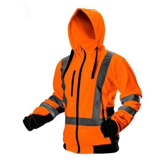 Bluza polar cu gluga - portocaliu reflectorizant NEO