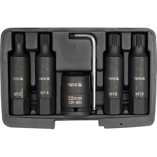 Set 66 chei tubulare de impact M12-M18 3/4" YATO YT-1157