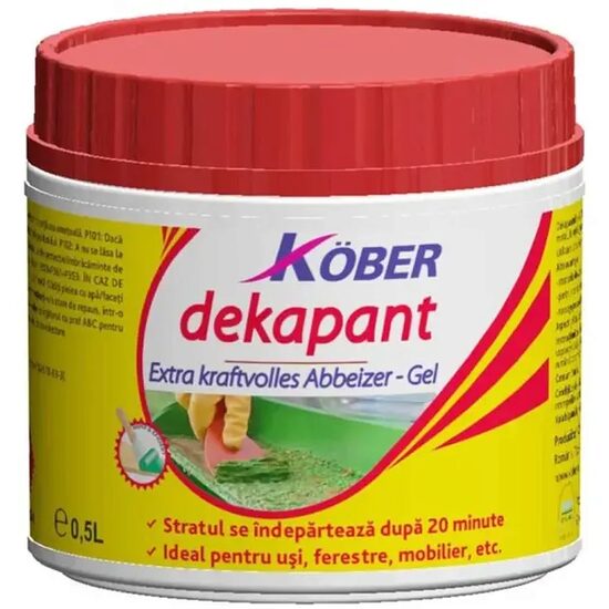 Decapant universal pentru îndepărtarea vopselei Kober DK500-F, 0,5 L, pentru lemn, metal și suprafețe ceramice