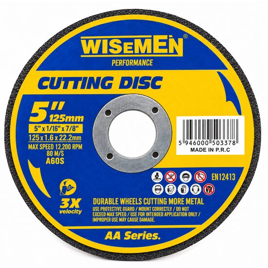 Disc abraziv de taiere pentru polizor unghiular, 125 x 1,6 x 22,2 mm, 11A60QBF