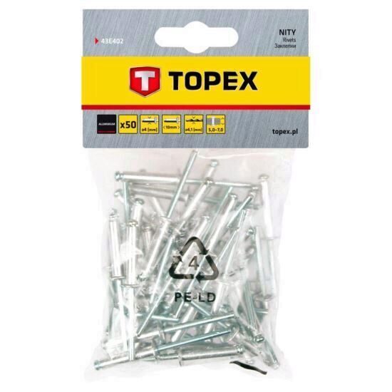 Nituri aluminiu 50 buc/set TOPEX