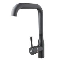 Baterie bucatarie teava inox 90° NEGRU ERMETIQ ER-A417N