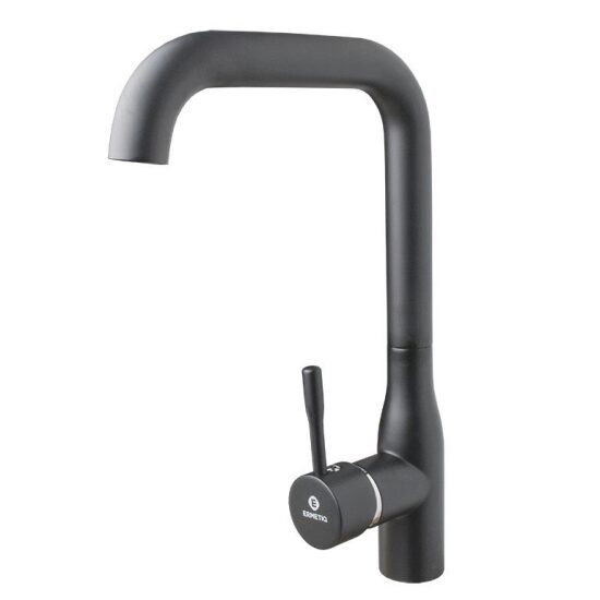 Baterie bucatarie teava inox 90° NEGRU ERMETIQ ER-A417N