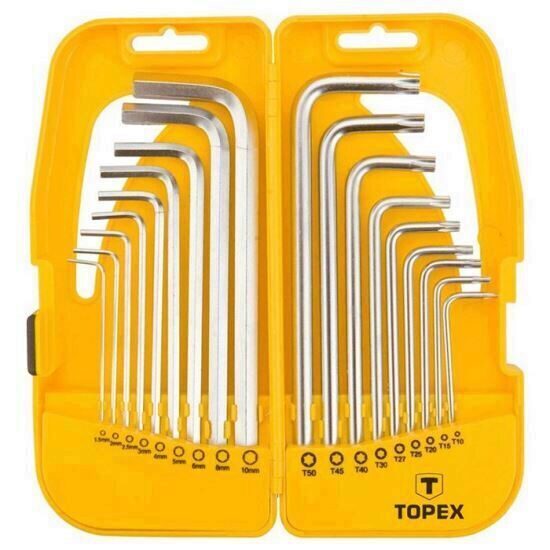 Set chei scurte hexagonale si torx 18 piese TOPEX 35D953