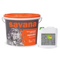 Vopsea superlavabila, super alba, Savana de interior, alba 15L + Amorsa 4 L