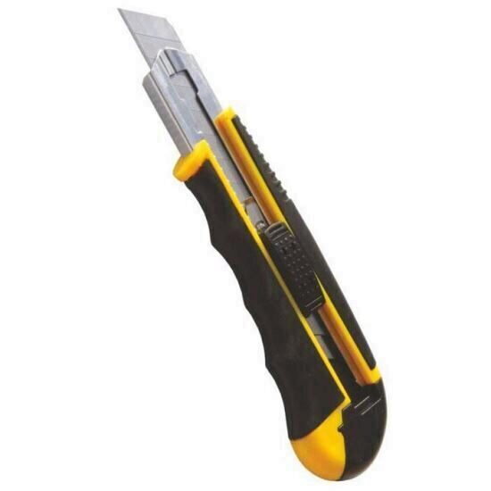 Cutter cu protectie si 3 rezerve 18 mm, maner cauciuc LUMYTOOLS LT76182