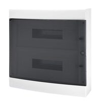 Tablou electric de distribuție Gewiss 40 CD GW40049, montaj aparent, 36 module (3 × 12), ușă fumurie, alb, IP40