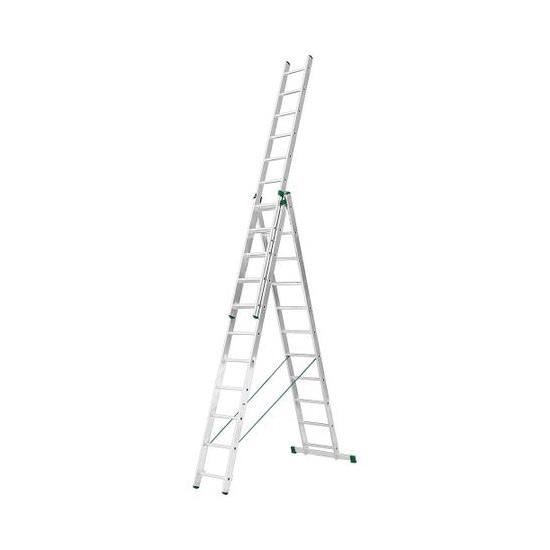 Scara universala aluminiu Alverosal Eurostil, 3 tronsoane, 11 trepte, 3x11, inaltime 7.11 m