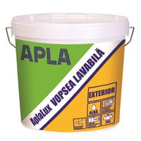Vopsea superlavabilă pentru exterior AplaLux, alb, rezistentă la intemperii și radiații UV, 15 L