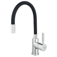 Baterie stativa bucatarie, pipa flexibila, crom-negru Zumba BZA4B FERRO