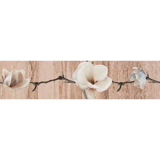 Piesa decorativa Pastel, model flori, 2665, 6x25 cm, culoare bej