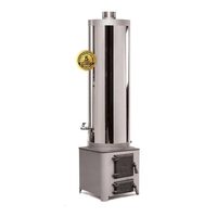 Ansamblu boiler din inox, 90 L, cu uși din fontă și termometru, 120 °C, FM