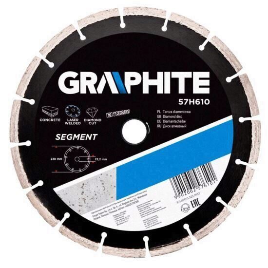Disc diamantat segmentat, sudat cu laser GRAPHITE