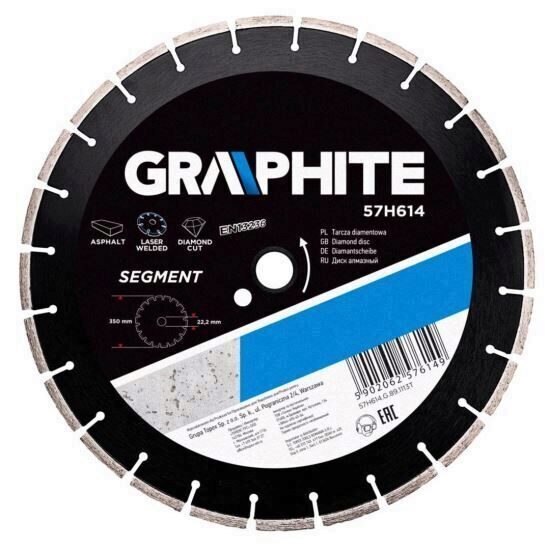 Disc diamantat segmentat 350 mm GRAPHITE 57H614