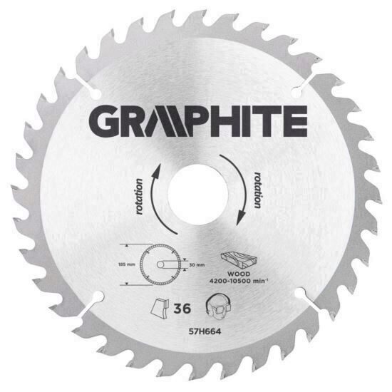 Lama circulara pentru fierastrau 185x30 mm, 36 dinti GRAPHITE 57H664