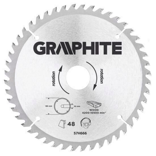 Lama circulara pentru fierastrau 185x30 mm, 48 dinti GRAPHITE 57H666
