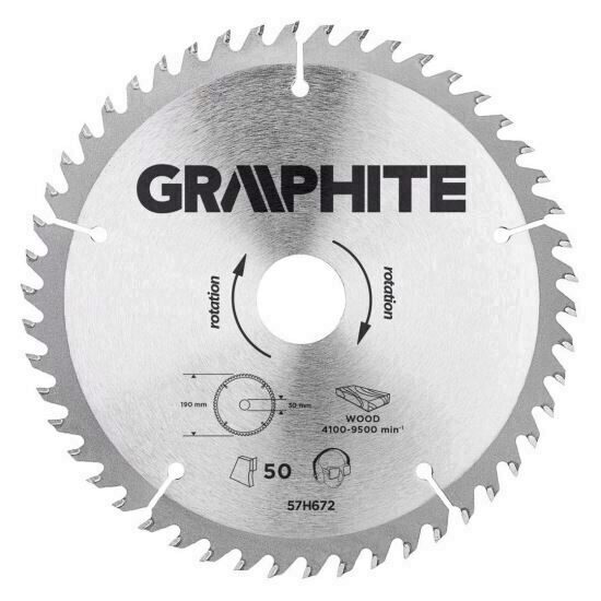 Lama circulara pentru fierastrau 190x30 mm, 50 dinti GRAPHITE 57H672