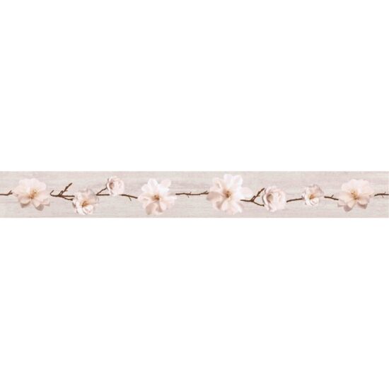 Piesa decorativa Aquarelle, model flori, 2815, 6x50 cm, culoare bej