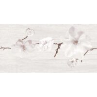 Piesa decorativa Aquarelle Light Grey 4909, tip flori, 25x50 cm, gri deschis