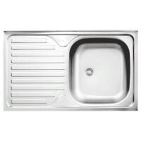 Chiuveta Sanobi 1001.MSM.800X500mm, adancime 160mm, cuva pe stanga, montare pe masca, finisaj lucios