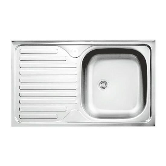 Chiuveta Sanobi 1001.MSM.800X500mm, adancime 160mm, cuva pe stanga, montare pe masca, finisaj lucios