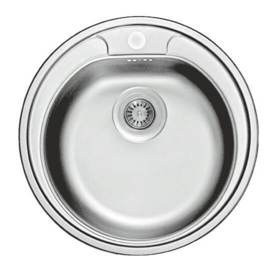 Chiuveta Sanobi 2100.BRL.490mm, adancime 165mm, cuva pe universala, montare pe blat