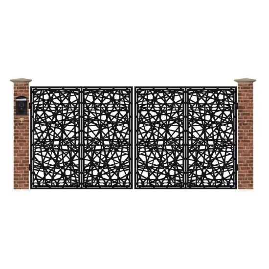Poarta acces auto mare din tabla debitata cu plasma N280 3884x1940 mm