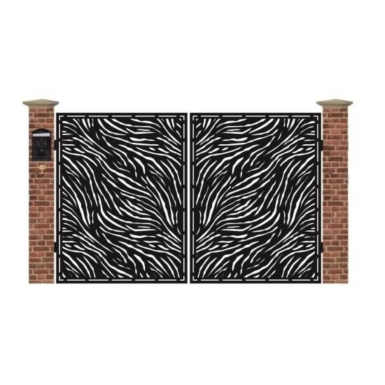 Poarta acces auto mica din tabla debitata cu plasma TIGER 3000x1940 mm