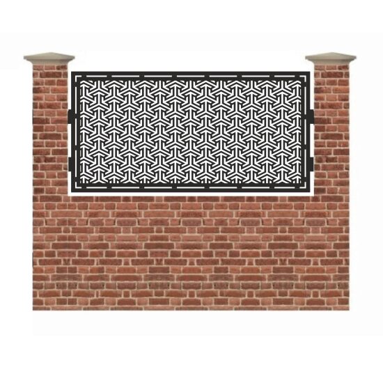 Panou de gard mic din tabla debitata cu plasma GEOMETRIC 990x1940 mm