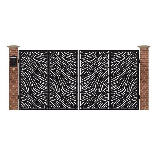 Poarta acces auto mare din tabla debitata cu plasma TIGER 3884x1940 mm