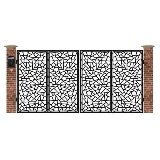 Poarta acces auto mare din tabla debitata cu plasma VITRALIU 3884x1940 mm